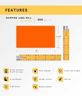 Picture of Dymo - 30256 ORANGE Shipping Labels (8 Rolls – Best Value)
