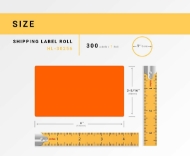 Picture of Dymo - 30256 ORANGE Shipping Labels (8 Rolls – Best Value)