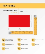 Picture of Dymo - 30256 RED Shipping Labels with Removable Adhesive (50 Rolls – Best Value)