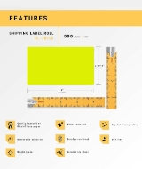 Picture of Dymo - 30256 GREEN Shipping Labels with Removable Adhesive (25 Rolls – Best Value)