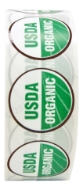 Picture of 10 Rolls (10000 labels) USDA Organic Labels 1 Inch Round Circle Adhesive Stickers
