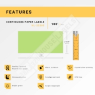 Picture of Brother DK-2205 GREEN PRE-LOADED CARTRIDGE(2 Rolls – Best Value)