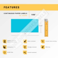 Picture of Brother DK-2205 BLUE PRE-LOADED CARTRIDGE(4 Rolls–Best Value)