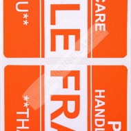 Picture of (24 Rolls , 500 Labels) Pre-Printed 2x3 Fragile Please HANDLE WITH CARE. Best Value