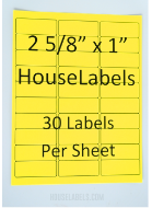 Picture of HouseLabels’ brand – 30 Labels per Sheet – YELLOW (300 Sheets – Best Value)