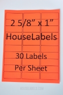 Picture of HouseLabels’ brand – 30 Labels per Sheet – NEON RED (300 Sheets – Best Value)