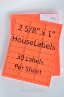 Picture of HouseLabels’ brand – 30 Labels per Sheet – NEON RED (300 Sheets – Best Value)