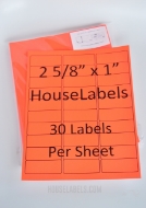 Picture of HouseLabels’ brand – 30 Labels per Sheet – NEON RED (600 Sheets – Best Value)