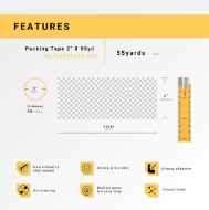 Picture of Packing Tape 2" X 55yd 18 rolls